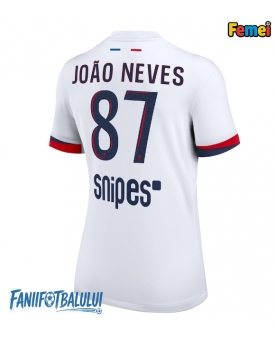 Paris Saint-Germain Joao Neves #87 Tricou Fotbal Replică 2025-26 Femei Deplasare